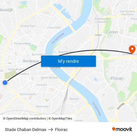 Stade Chaban Delmas to Floirac map