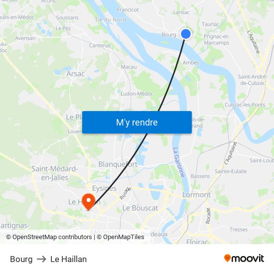 Bourg to Le Haillan map