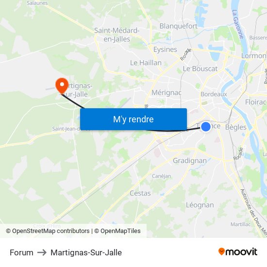 Forum to Martignas-Sur-Jalle map