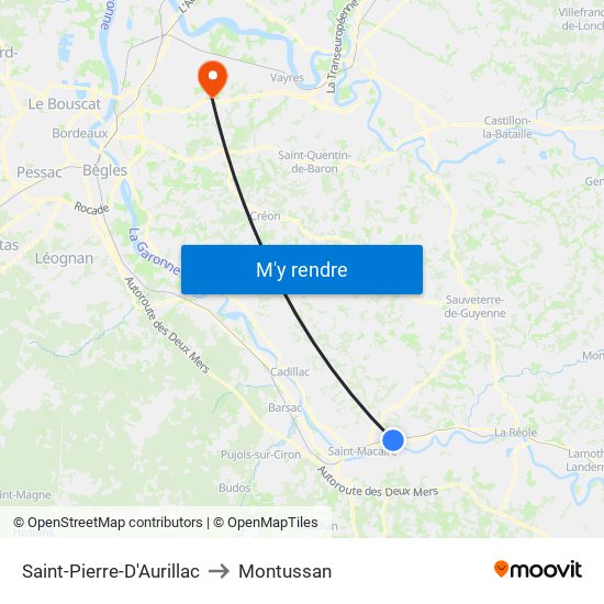 Saint-Pierre-D'Aurillac to Montussan map