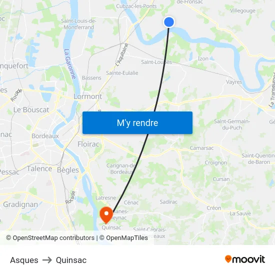 Asques to Quinsac map