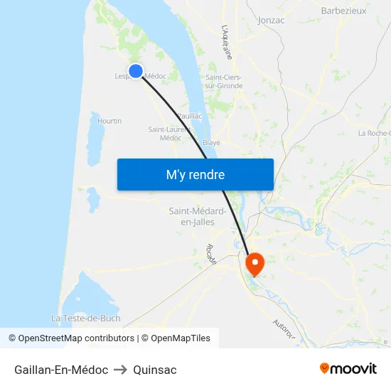 Gaillan-En-Médoc to Quinsac map