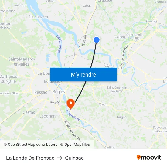 La Lande-De-Fronsac to Quinsac map