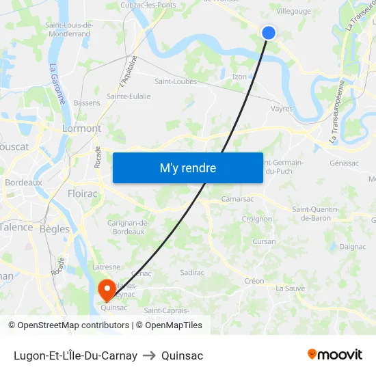 Lugon-Et-L'Île-Du-Carnay to Quinsac map