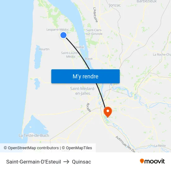 Saint-Germain-D'Esteuil to Quinsac map