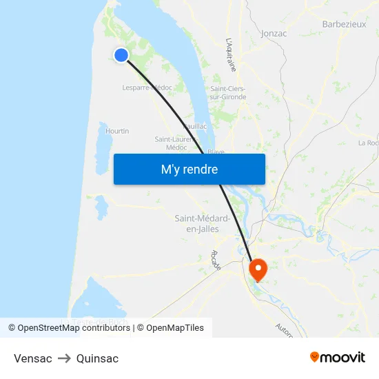 Vensac to Quinsac map