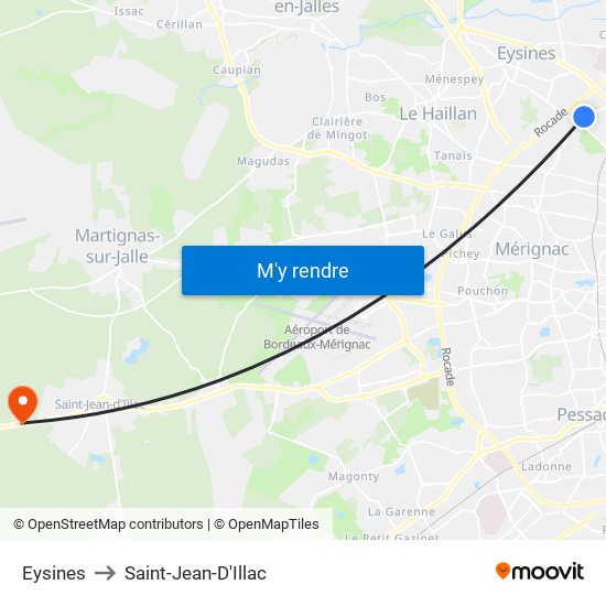 Eysines to Saint-Jean-D'Illac map
