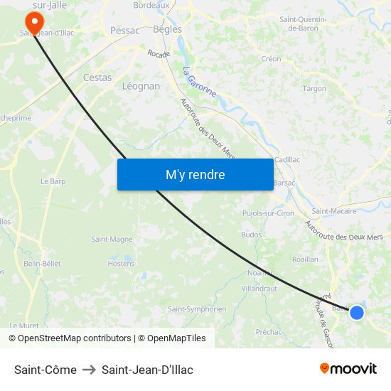 Saint-Côme to Saint-Jean-D'Illac map