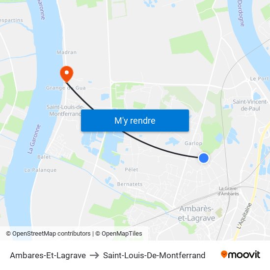 Ambares-Et-Lagrave to Saint-Louis-De-Montferrand map