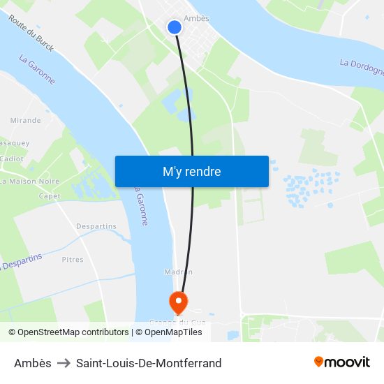 Ambès to Saint-Louis-De-Montferrand map