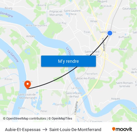 Aubie-Et-Espessas to Saint-Louis-De-Montferrand map