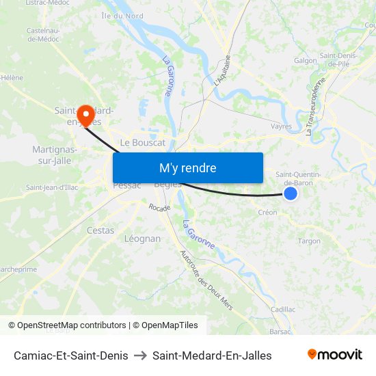 Camiac-Et-Saint-Denis to Saint-Medard-En-Jalles map