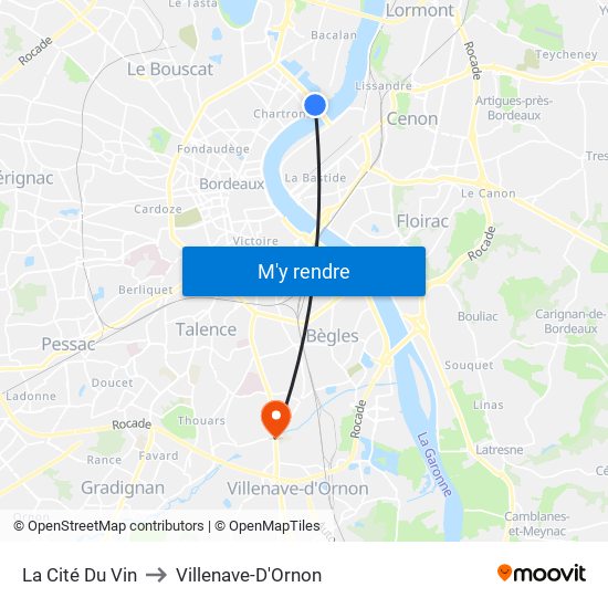 La Cité Du Vin to Villenave-D'Ornon map