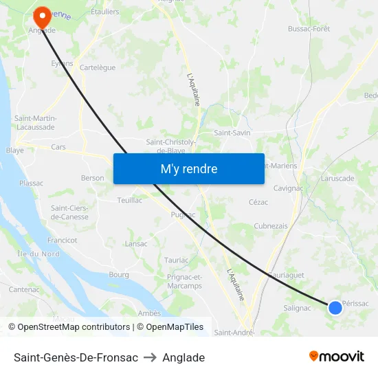 Saint-Genès-De-Fronsac to Anglade map