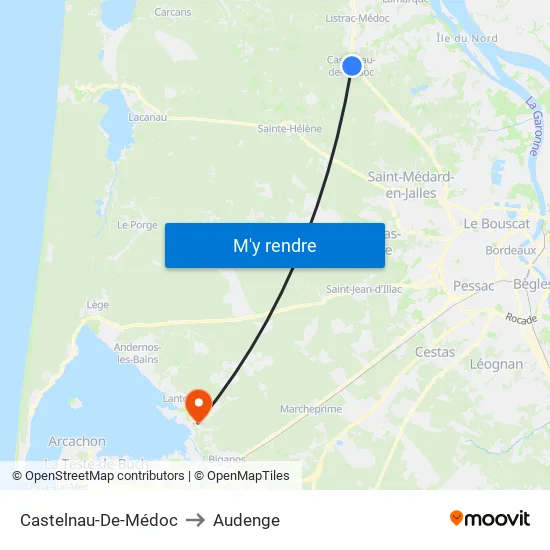 Castelnau-De-Médoc to Audenge map