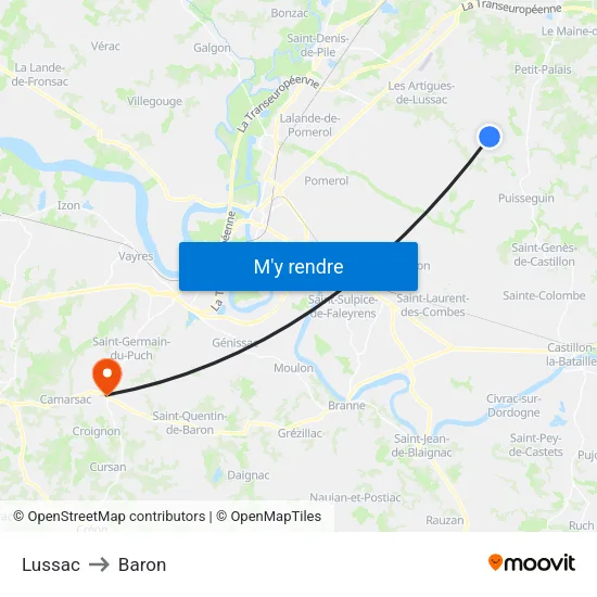 Lussac to Baron map