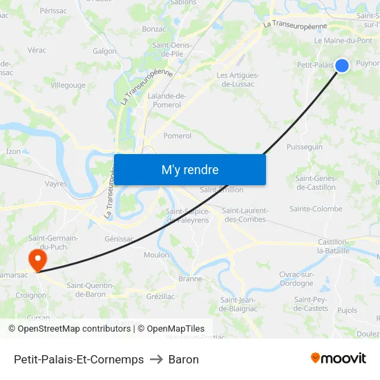 Petit-Palais-Et-Cornemps to Baron map