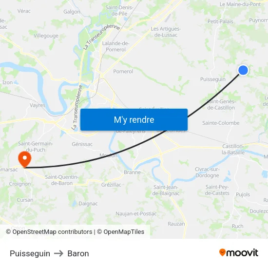 Puisseguin to Baron map