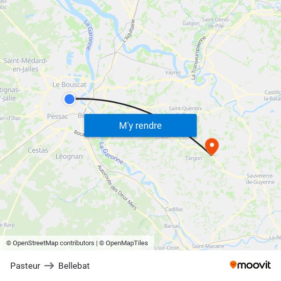 Pasteur to Bellebat map