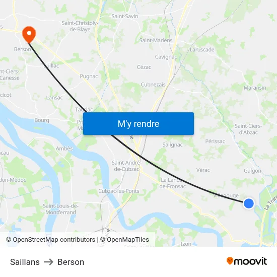 Saillans to Berson map