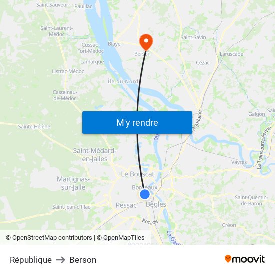 République to Berson map