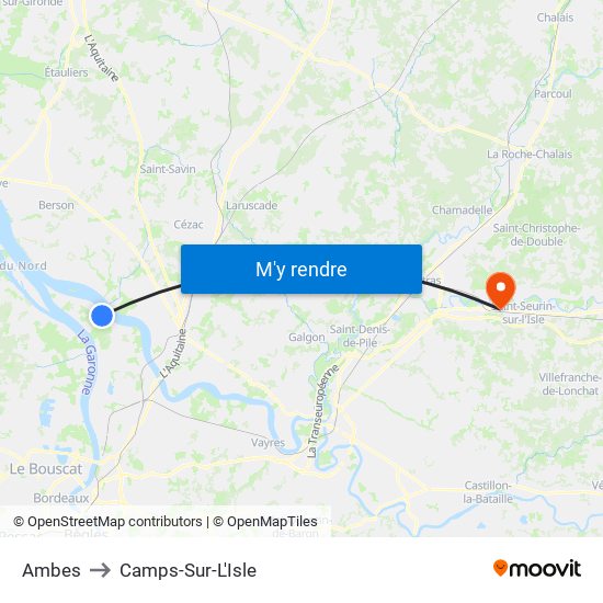Ambes to Camps-Sur-L'Isle map