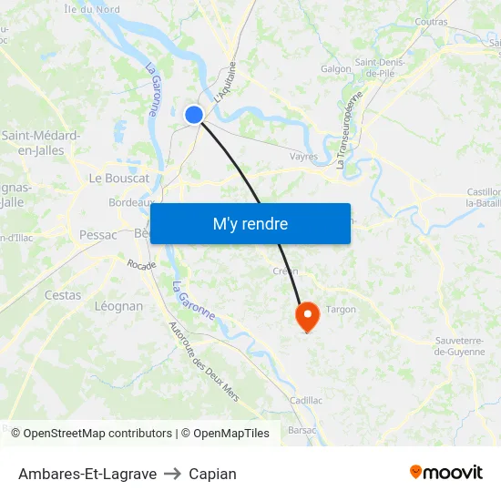 Ambares-Et-Lagrave to Capian map