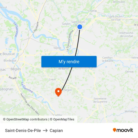 Saint-Denis-De-Pile to Capian map