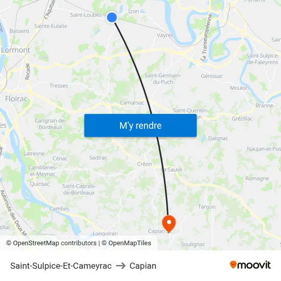 Saint-Sulpice-Et-Cameyrac to Capian map