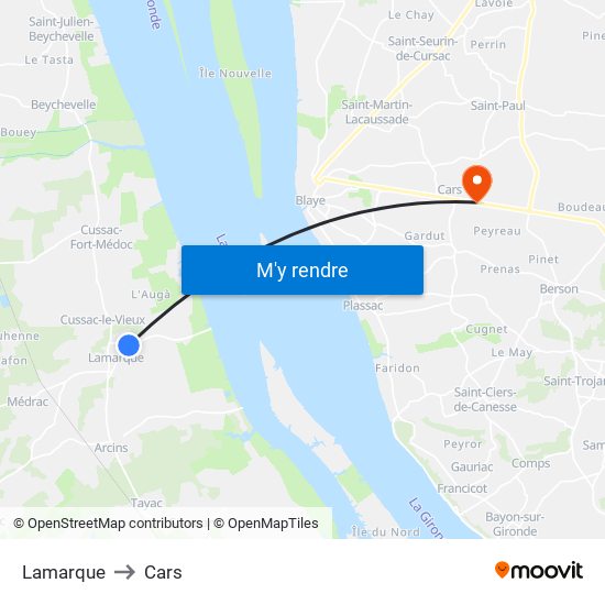 Lamarque to Cars map