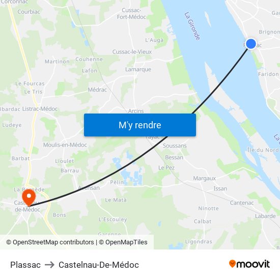 Plassac to Castelnau-De-Médoc map