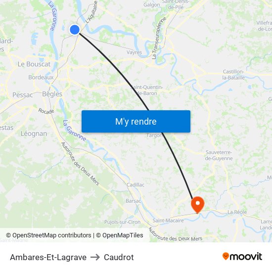 Ambares-Et-Lagrave to Caudrot map