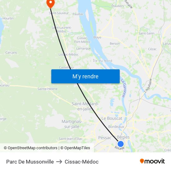 Parc De Mussonville to Cissac-Médoc map