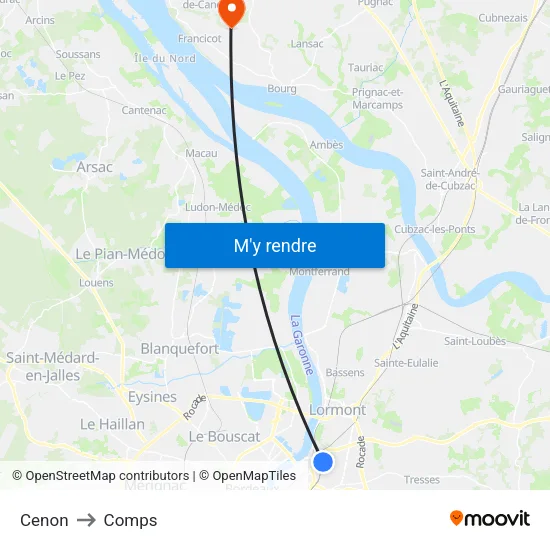 Cenon to Comps map