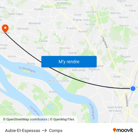 Aubie-Et-Espessas to Comps map