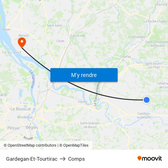 Gardegan-Et-Tourtirac to Comps map
