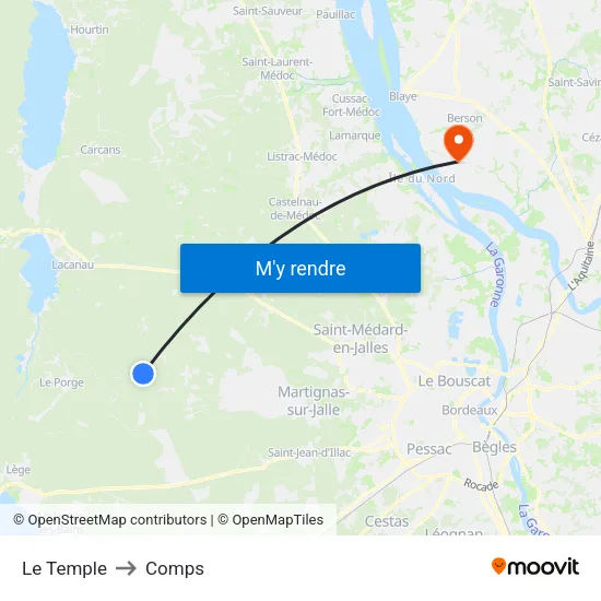 Le Temple to Comps map