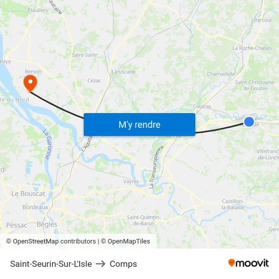 Saint-Seurin-Sur-L'Isle to Comps map