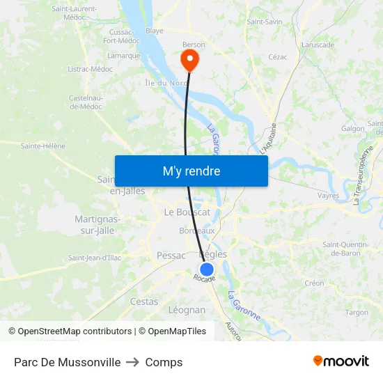 Parc De Mussonville to Comps map