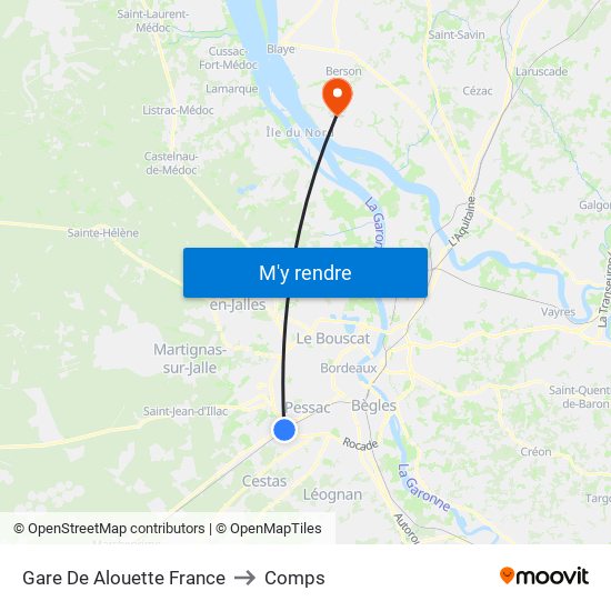 Gare De Alouette France to Comps map