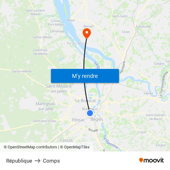 République to Comps map