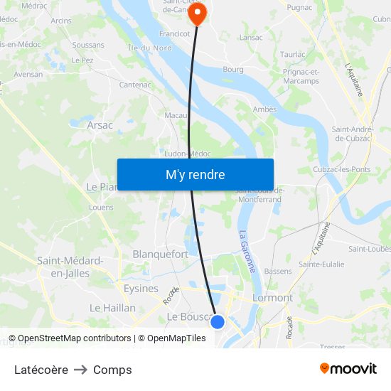 Latécoère to Comps map