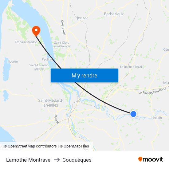 Lamothe-Montravel to Couquèques map