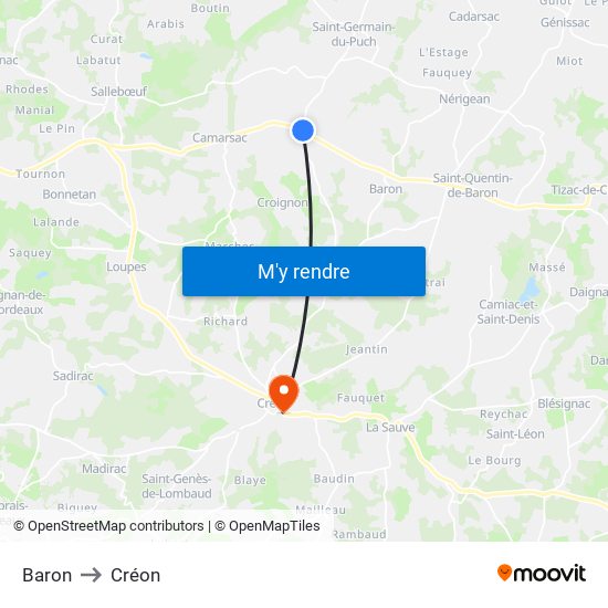 Baron to Créon map