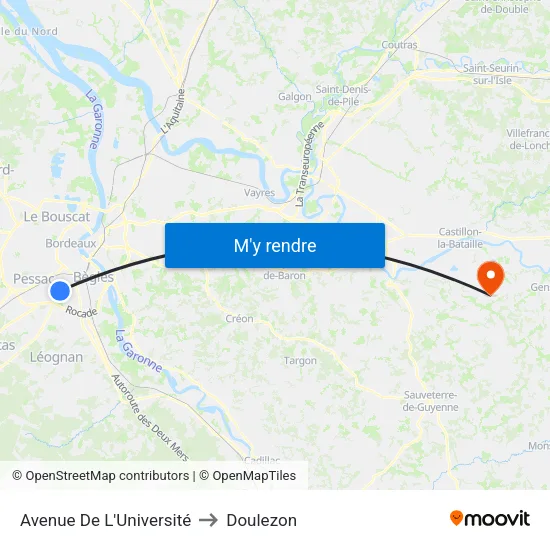 Avenue De L'Université to Doulezon map