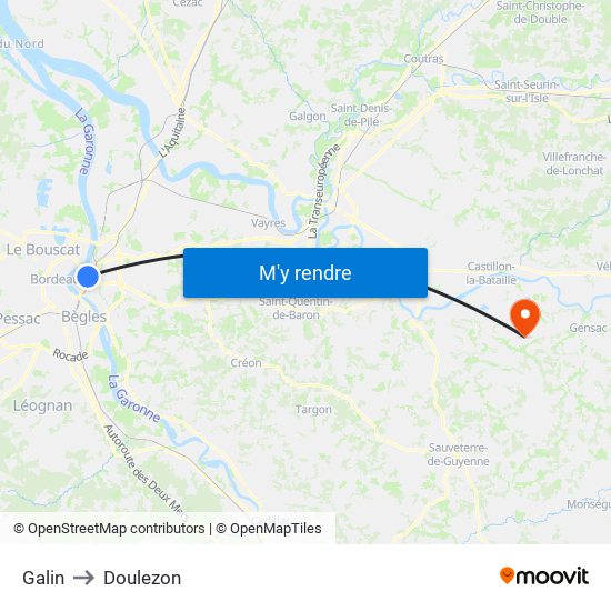 Galin to Doulezon map