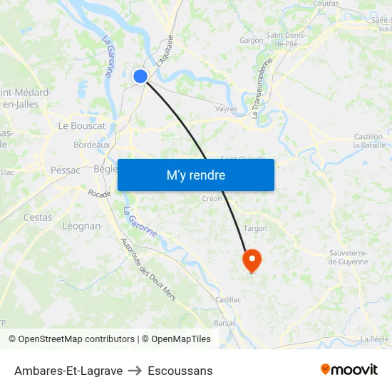 Ambares-Et-Lagrave to Escoussans map
