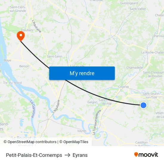 Petit-Palais-Et-Cornemps to Eyrans map