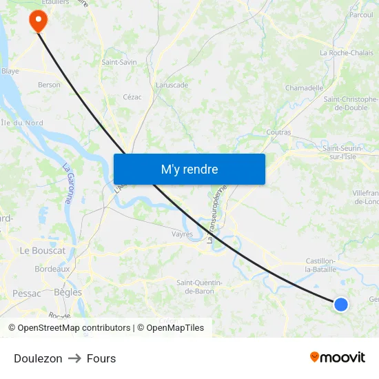 Doulezon to Fours map