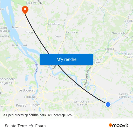 Sainte-Terre to Fours map